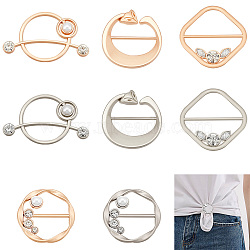 AHADERMAKER 8Pcs 8 Style Alloy Resin Imitation Pearl Slide Buckles, Webbing Belts Buckles with Rhinestone, Clothing Decorations, Mixed Color, 39~46x39~59x5~10.5mm, 1pc/style(JEWB-GA0004-76)