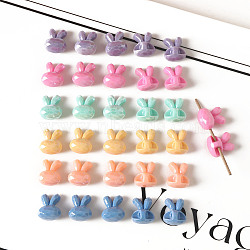 Opaque Acrylic Beads, Faceted, Rabbit, Mixed Color, 17.9x15.2x11.3mm, Hole: 3mm, 390pcs/500g(OACR-K008-27)