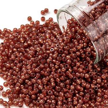 TOHO Round Seed Beads, Japanese Seed Beads, (PF2113) PermaFinish Ruby Opal Silver Lined, 11/0, 2.2mm, Hole: 0.8mm, about 50000pcs/pound