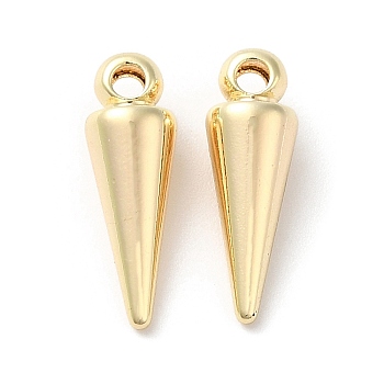 Brass Pendants, Cone Charm, Real 18K Gold Plated, 12x4mm, Hole: 1.5mm