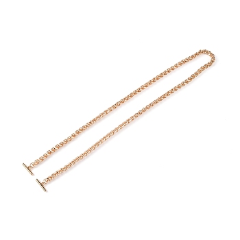 Iron Wheat Chain Bag Handles, Bag Straps, with Alloy T-Bar Clasp, for Purse Making, Golden, 61x0.6x0.6cm