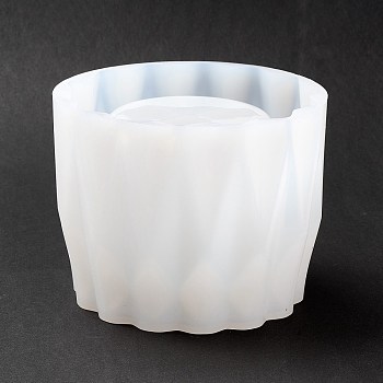 Faceted Column Vase Silicone Molds, for UV Resin, Epoxy Resin Craft Making, White, 118x88mm, Inner Diameter: 102mm