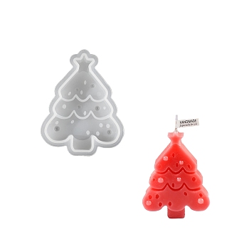 Christmas Theme DIY Silicone Candle Molds, for Candle Making, Christmas Tree, 91x71x22mm