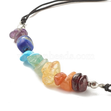 Natural & Synthetic Mixed Gemstone Chips Braided Bead Bracelet(BJEW-JB08011)-4