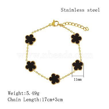Acrylic Flower Link Chain Bracelet(XT3040-1)-3