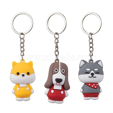 Mixed Color Dog Plastic Keychain