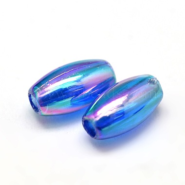 AB Color Plated Rice Electroplated Eco-Friendly Transparent Acrylic Beads(PACR-I002-27)-2