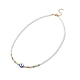 Ожерелья из полимерной глины сглаза и стеклянных зерен для женщин(NJEW-JN03948)-1