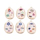 Printed Alloy Enamel Pendants(ENAM-N071-08G)-1