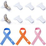 3Pcs 3 Colors Polyester Clothes Organizer Elastic Bands, with 8Pcs Iron Anti-slip Cloth Clips, Mixed Color, 9-3/4~9-7/8x3/4 inch(248~250x19mm), 1pc/color(FIND-CN0001-68A)