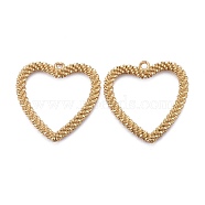 Brass Pendants, Long-Lasting Plated, Heart, Real 18K Gold Plated, 24.5x25x3mm, Hole: 1.5mm(KK-Z009-06G)