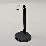 304 Stainless Steel Adjustable Height Doll Stands, with Plastic Chassis, Black, 8.7x9.9x18cm(FIND-WH0260-44A-01)