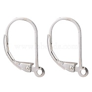 925 Sterling Silver Leverback Earring Findings, Carved 925, Silver, 16.5x9x1.5mm, Hole: 1mm, Pin: 0.7mm(STER-T002-227S)