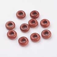 Synthetic GoldstoneEuropean Beads, Large Hole Beads, Rondelle, 12x6mm, Hole: 5mm(G-G740-12x6mm-14)