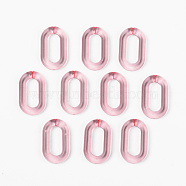 Transparent Acrylic Linking Rings, Quick Link Connectors, for Cable Chains Making, Unwelded, Oval, Pink, 27x16.5x4.5mm, Inner Diameter: 18x7.5mm(OACR-T024-02-J08)