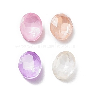 K9 Glass Rhinestone Cabochons, Point Back & Back Plated, Faceted, Oval, Mixed Color, 10x8x4mm(RGLA-M016-D01-DE)