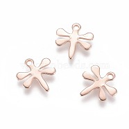 201 Stainless Steel Charms, Dragonfly, Rose Gold, 12x11x0.8mm, Hole: 1.2mm(STAS-H436-61RG)