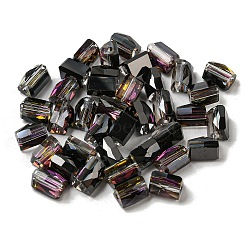 Electroplate Glass Beads, Faceted, Triangle, Black, 7.5x5.5x6mm, Hole: 1.2mm, 100pcs/bag(EGLA-Z004-05A)