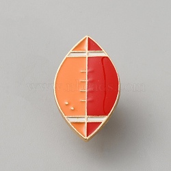 Sport Enamel Broochs, Alloy Lapel Pin Backs for Backpack Clothes, Rugby, 27.5x16mm(JEWB-WH0001-65E)