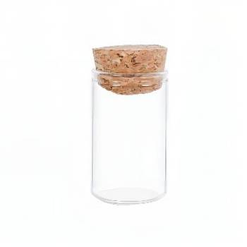 Mini High Borosilicate Glass Bottle Bead Containers, Wishing Bottle, with Cork Stopper, Column, Clear, 5x3cm, Capacity: 20ml(0.68fl. oz)