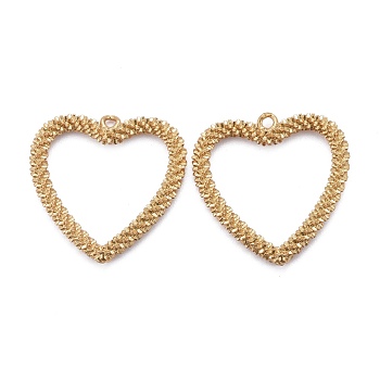Brass Pendants, Long-Lasting Plated, Heart, Real 18K Gold Plated, 24.5x25x3mm, Hole: 1.5mm