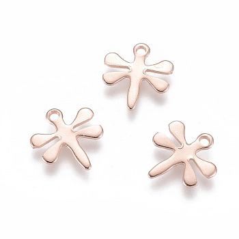 201 Stainless Steel Charms, Dragonfly, Rose Gold, 12x11x0.8mm, Hole: 1.2mm