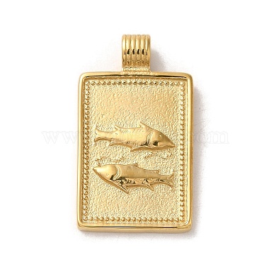 Real 14K Gold Plated Pisces 304 Stainless Steel Pendants