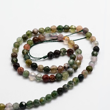 Faceted Natural Indian Agate Round Beads Strands(G-E318A-4mm-01)-2