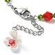 Glass & Resin & Acrylic Flower Charm Bracelet(BJEW-JB09435-04)-4