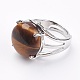 Adjustable Natural Tiger Eye Finger Rings(X-RJEW-F075-01A)-2