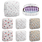 8Pcs 4 Colors Printed Polyester Coin Storage Bags, Zipper Wallets, Square, Mixed Color, 150~155x150~155x20~24mmm, 2pcs/colors(ABAG-WA0001-43)