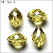 Imitation Austrian Crystal Beads, Grade AAA, Faceted, Bicone, Light Khaki, 10x13mm, Hole: 0.9~1mm(SWAR-F054-13x10mm-09)