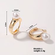 Elegant Pearl Ear Accessories with European and American High-end Style, Golden, 19x13x6mm(ZZ2491-1)