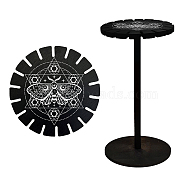 Wooden Wheel, Wooden Display Shelf, Black Holder Stand, Rustic Divination Pendulum Storage Rack, Witch Stuff, Magic Circle, Wheel: 120x8mm, 2pcs, Studdle: 288x12mm, 1pc(DJEW-WH0046-026)