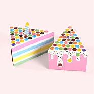 Trangle Cake Paper Candy Boxes, Gift Cookies Bags, for Birthday Party, Colorful, 14.5x11x7.5cm(PW-WG66127-01)