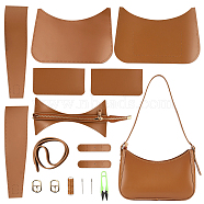 DIY Imitation Leather Women's Underarm Bag Kits, Including Fabric, Scissors, Thread, Needle, Zipper, Center Bar Roller Buckles, Sienna, Finished Product: 26x7x50cm(DIY-WH0387-26)