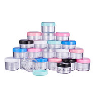 PandaHall Elite Elegant Plastic Cosmetic Facial Cream Jar, Cream Spoon Plastic Stick, Mixed Color, 28pcs/set(MRMJ-PH0001-08)
