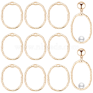 14Pcs Brass Open Back Bezel Pendants, For DIY UV Resin, Epoxy Resin, Pressed Flower Jewelry, Oval, Nickel Free, Real 18K Gold Plated, 27x20x1.5mm, Hole: 1x3mm(KK-BC0008-87)