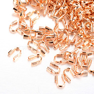 Brass Wire Guardian, Nickel Free, Real Rose Gold Plated, 4.5x4x1mm, Hole: 0.5mm(KK-R037-146RG)