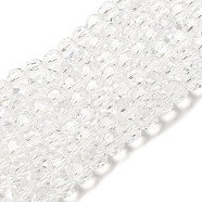 Transparent Glass Beads, Faceted(32 Facets), Round, Clear, 8mm, Hole: 1mm, about 72pcs/strand, 20.67 inch(52.5cm)(EGLA-A035-T8mm-D19)