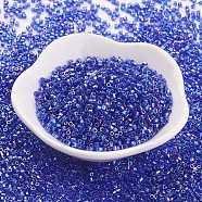 TOHO Japanese Seed Beads, 11/0, Two Cut Hexagon, Transparent Rainbow , (87) Transparent AB Cobalt, 2x2mm, Hole: 0.6mm, about 44000pcs/pound(SEED-K007-2mm-87)