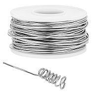 316 Stainless Steel Wire, Round, for Jewelry Making, Stainless Steel Color, 18 Gauge, 1mm, about 65.62 Feet(20m)/Roll(TWIR-WH011-03B)