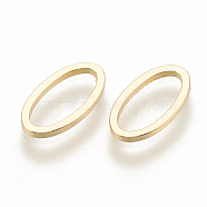Brass Linking Rings, Oval Ring, Nickel Free, Real 18K Gold Plated, 13x7x1mm, inner measure: 11x3mm(KK-N0190-11G)