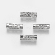 304 Stainless Steel Tube Beads, Stainless Steel Color, 12x4mm, Hole: 3mm(STAS-F149-11P)
