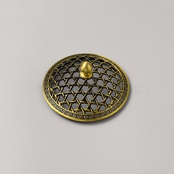 Zinc Alloy Mesh Lid, for Incense Burner Bowl, Round, Antique Bronze, 78x33mm(AJEW-WH0166-99AB)