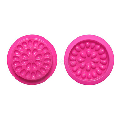 PVC Eyelash Extension Pads, Grafting Eyelashes Tools, Flat Round, Fuchsia, 4.7cm(MRMJ-WH0072-11A)