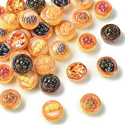 30Pcs Opaque Acrylic Beads, Imitation Food, Fruit Tart, Mixed Color, 19x12mm(SACR-CJ0011-89)