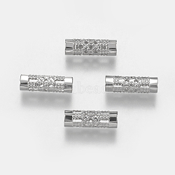 Tarnish Resistant 304 Stainless Steel Tube Beads, Stainless Steel Color, 12x4mm, Hole: 3mm(STAS-F149-11P)