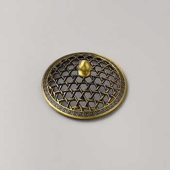 Zinc Alloy Mesh Lid, for Incense Burner Bowl, Round, Antique Bronze, 78x33mm