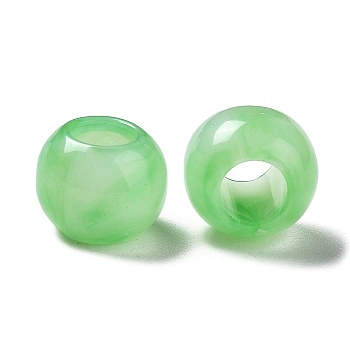 Imitation Gemstone Acrylic Beads, Rondelle, Light Green, 10x8mm, Hole: 5mm, about: 1230pcs/500g